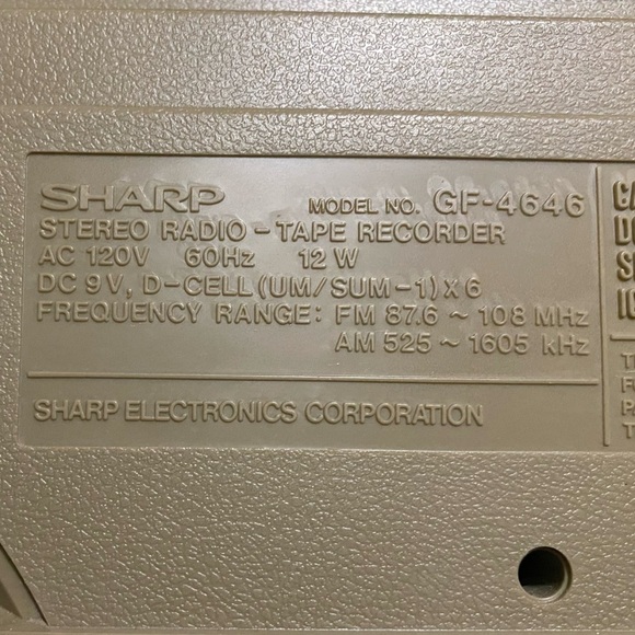 GF-4646 Silver Portable Boombox - Picture 12 of 15